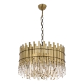 Luster na lancu CRYSTALLINE 8xE27/40W/230V prečnik 60 cm mesing