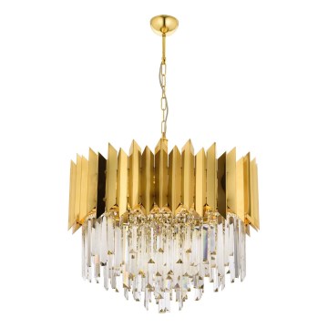 Luster na lancu CRYSTALLINE 8xE27/40W/230V zlatni