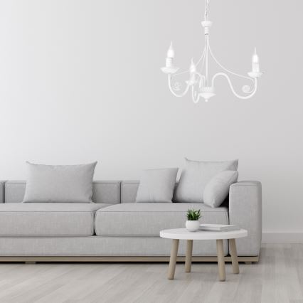 Luster na lancu DONATO 3xE14/40W/230V, bela