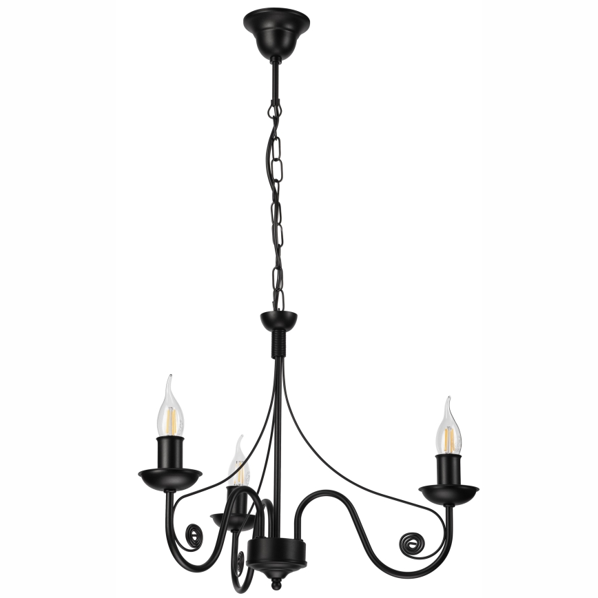 Luster na lancu DONATO 3xE14/40W/230V crna
