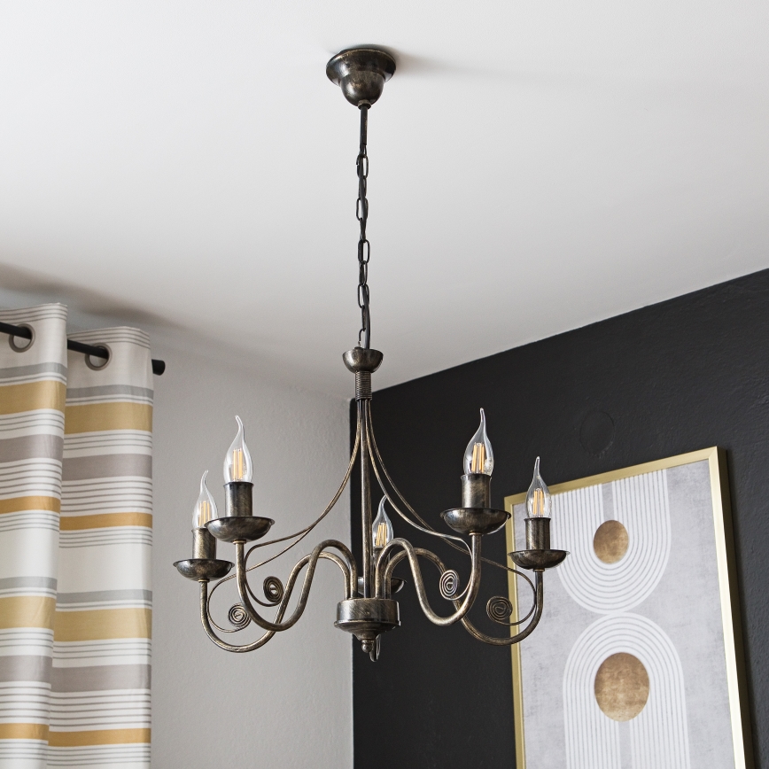 Luster na lancu DONATO 5xE14/40W/230V