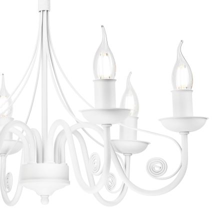 Luster na lancu DONATO 6xE14/40W/230V bela