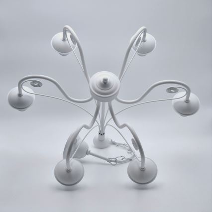 Luster na lancu DONATO 6xE14/40W/230V bela