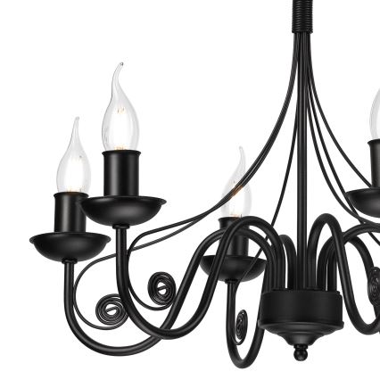 Luster na lancu DONATO 6xE14/40W/230V crna