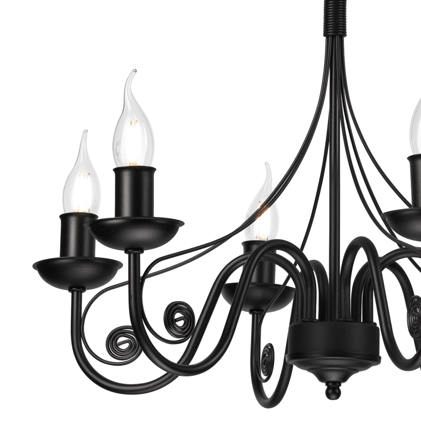 Luster na lancu DONATO 6xE14/40W/230V crna