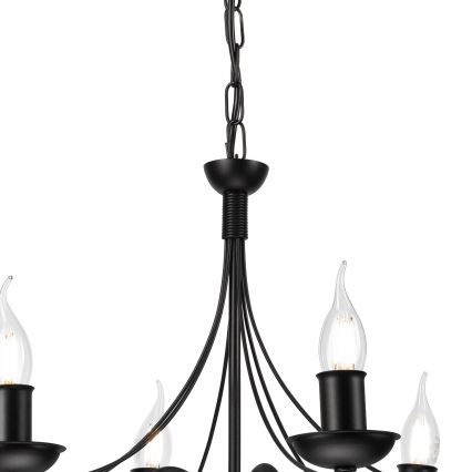 Luster na lancu DONATO 6xE14/40W/230V crna