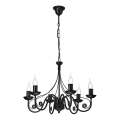 Luster na lancu DONATO 6xE14/40W/230V crne boje
