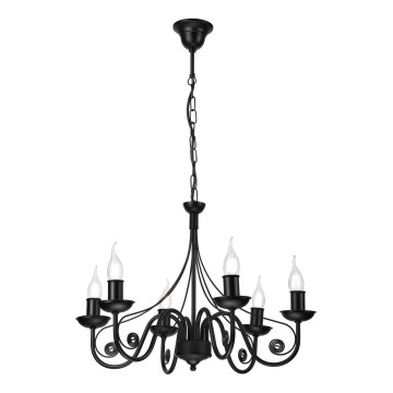 Luster na lancu DONATO 6xE14/40W/230V crne boje