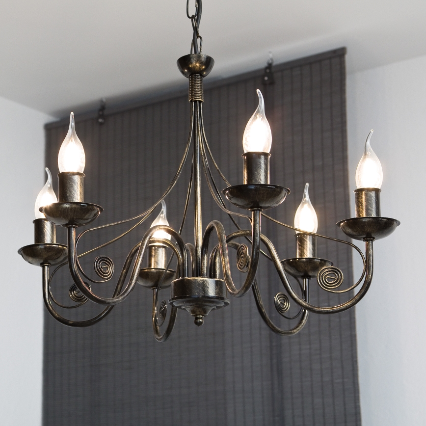 Luster na lancu DONATO 6xE14/40W/230V