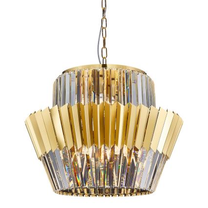 Luster na lancu DONNA 12xE14/40W/230V prečnik 55 cm zlatni