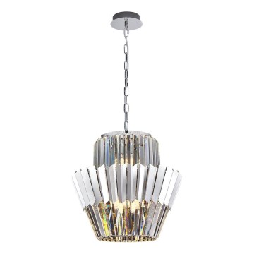 Luster na lancu DONNA 9xE14/40W/230V, prečnik 45 cm, mat hrom