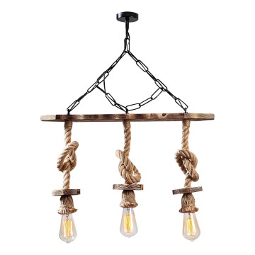 Luster na lancu EREBOS 3xE27/40W/230V braon