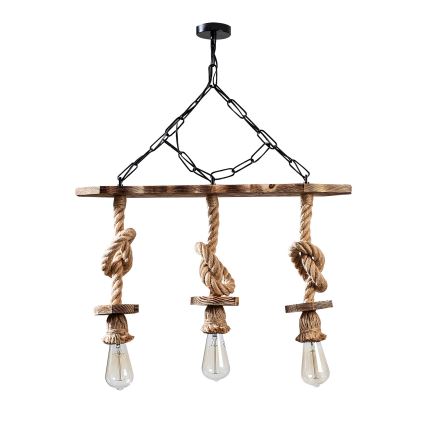 Luster na lancu EREBOS 3xE27/40W/230V braon