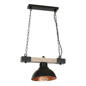Luster na lancu HAKON 1xE27/60W/230V borovina