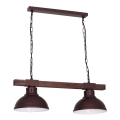 Luster na lancu HAKON 2xE27/60W/230V borovina