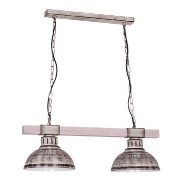 Luster na lancu HAKON 2xE27/60W/230V borovina