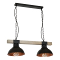 Luster na lancu HAKON 2xE27/60W/230V od borovine
