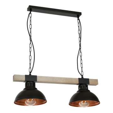 Luster na lancu HAKON 2xE27/60W/230V od borovine