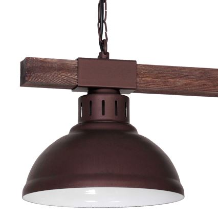 Luster na lancu HAKON 2xE27/60W/230V borovina