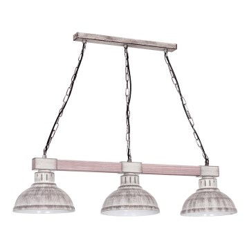 Luster na lancu HAKON 3xE27/60W/230V borovina