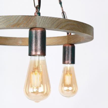 Luster na lancu HAKON 3xE27/60W/230V borovina