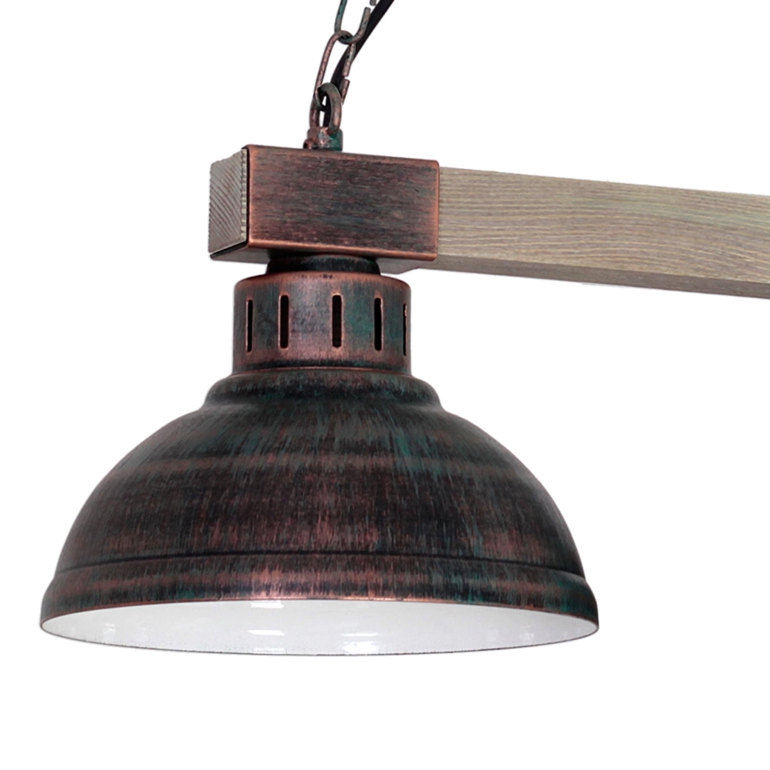 Luster na lancu HAKON 3xE27/60W/230V borovina/patina