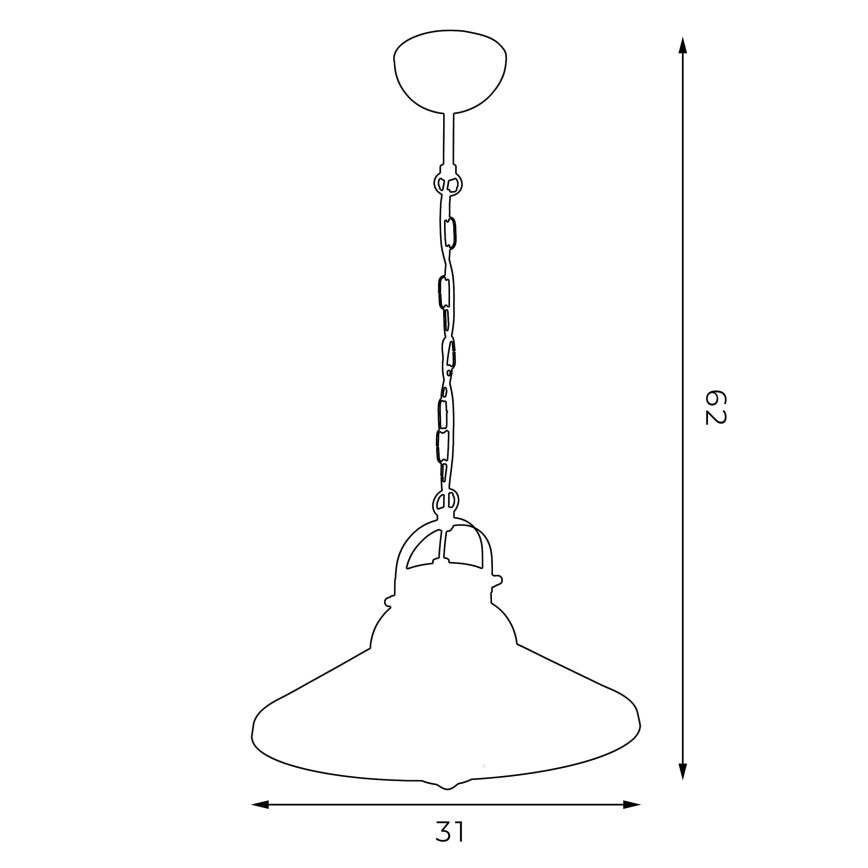 Luster na lancu IRON 1xE27/60W/230V