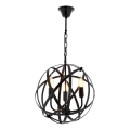 Luster na lancu IRONBALL 3xE27/40W/230V crna