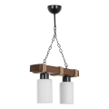 Luster na lancu JASMIN 2xE27/40W/230V braon/bela