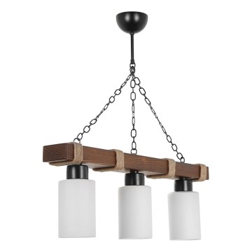 Luster na lancu JASMIN 3xE27/40W/230V smeđa/bela