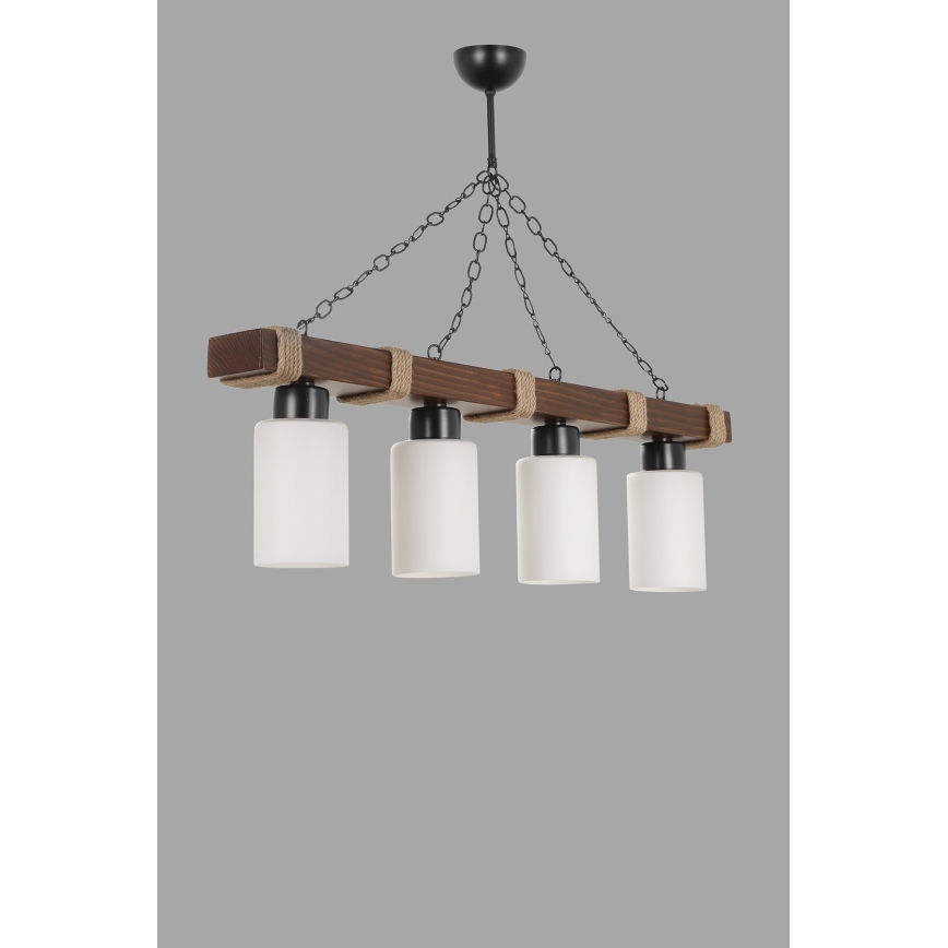 Luster na lancu JASMIN 4xE27/40W/230V braon/bela