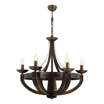 Luster na lancu KOBE 6xE14/40W/230V braon