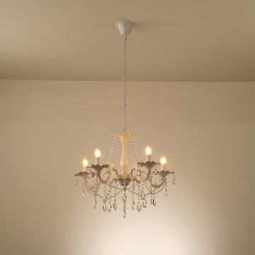 Luster na lancu KRISTALLO 5xE14/15W/230V