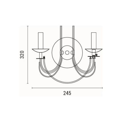 Luster na lancu KRISTALLO 5xE14/15W/230V