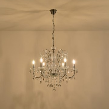 Luster na lancu KRISTALLO 6xE14/15W/230V