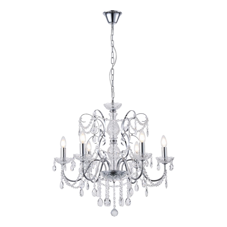 Luster na lancu KRISTALLO 6xE14/15W/230V