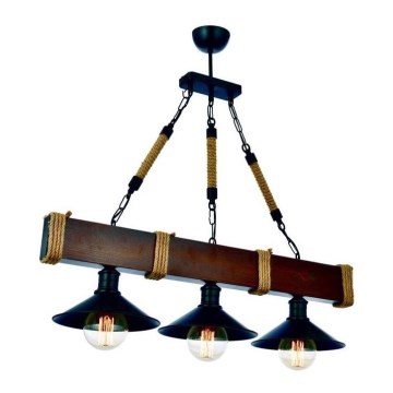 Luster na lancu KUTUK 3xE27/60W/230V braon