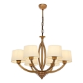 Luster na lancu LAHORE 6xE27/40W/230V bronzan