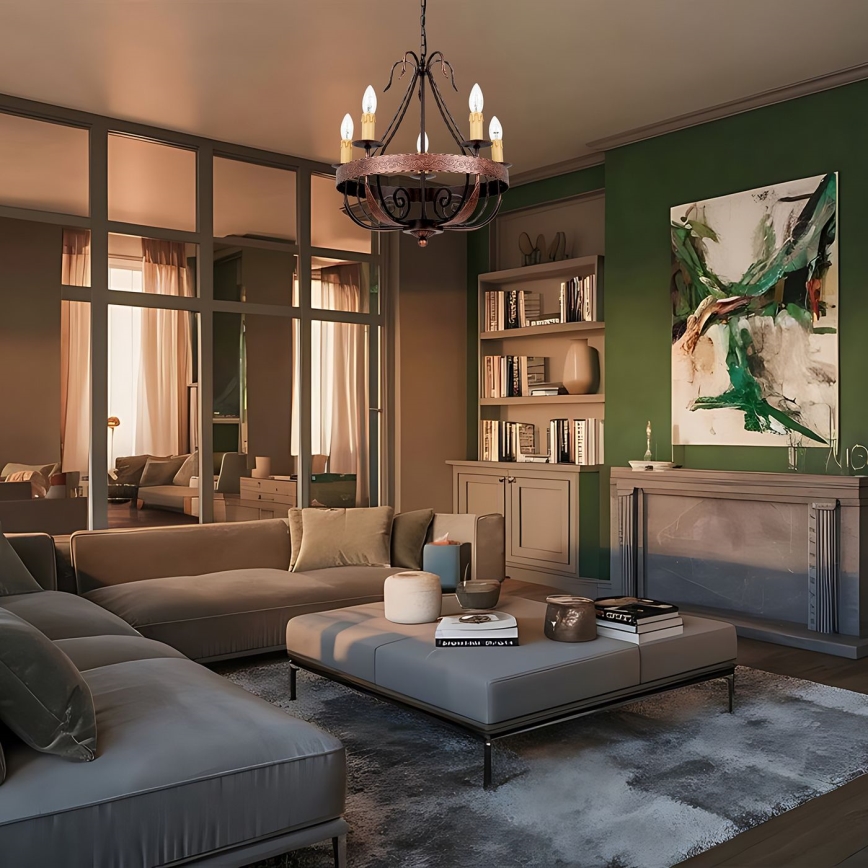 Luster na lancu LOARA 5xE14/60W/230V