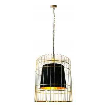 Luster na lancu LONGIS 2xE27/60W/230V prečnik 60 cm zlatna/crna