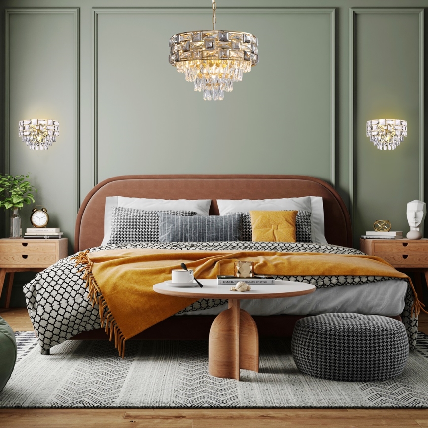 Luster na lancu LUXURIA 9xE14/40W/230V zlatni