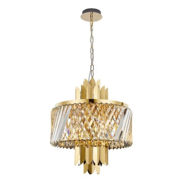 Luster na lancu MARGOT 6xE14/40W/230V prečnik 43 cm zlatna