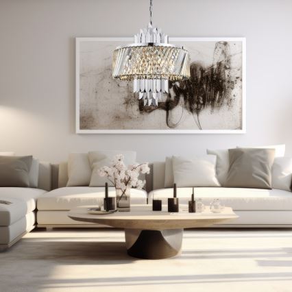 Luster na lancu MARGOT 9xE14/40W/230V matni hrom