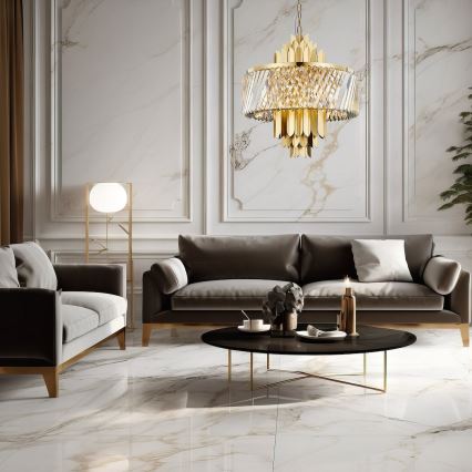 Luster na lancu MARGOT 9xE14/40W/230V, prečnik 55 cm, zlatna