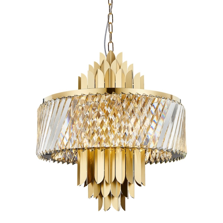 Luster na lancu MARGOT 9xE14/40W/230V, prečnik 55 cm, zlatna