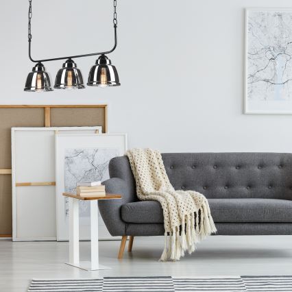 Luster na lancu MARIO 3xE27/60W/230V hrom