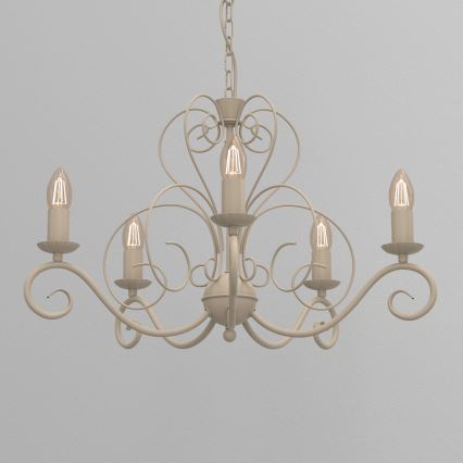 Luster na lancu MAURO 5xE14/15W/230V bež