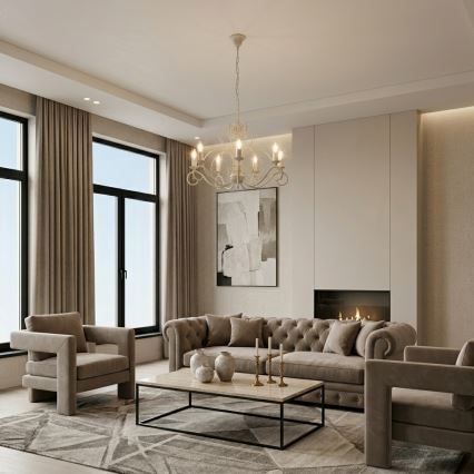 Luster na lancu MAURO 7xE14/15W/230V bež