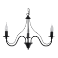 Luster na lancu MINERWA 3, 3xE14/40W/230V, crne boje
