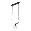 Luster na lancu MORGAN 1xE27/60W/230V crna/hrom